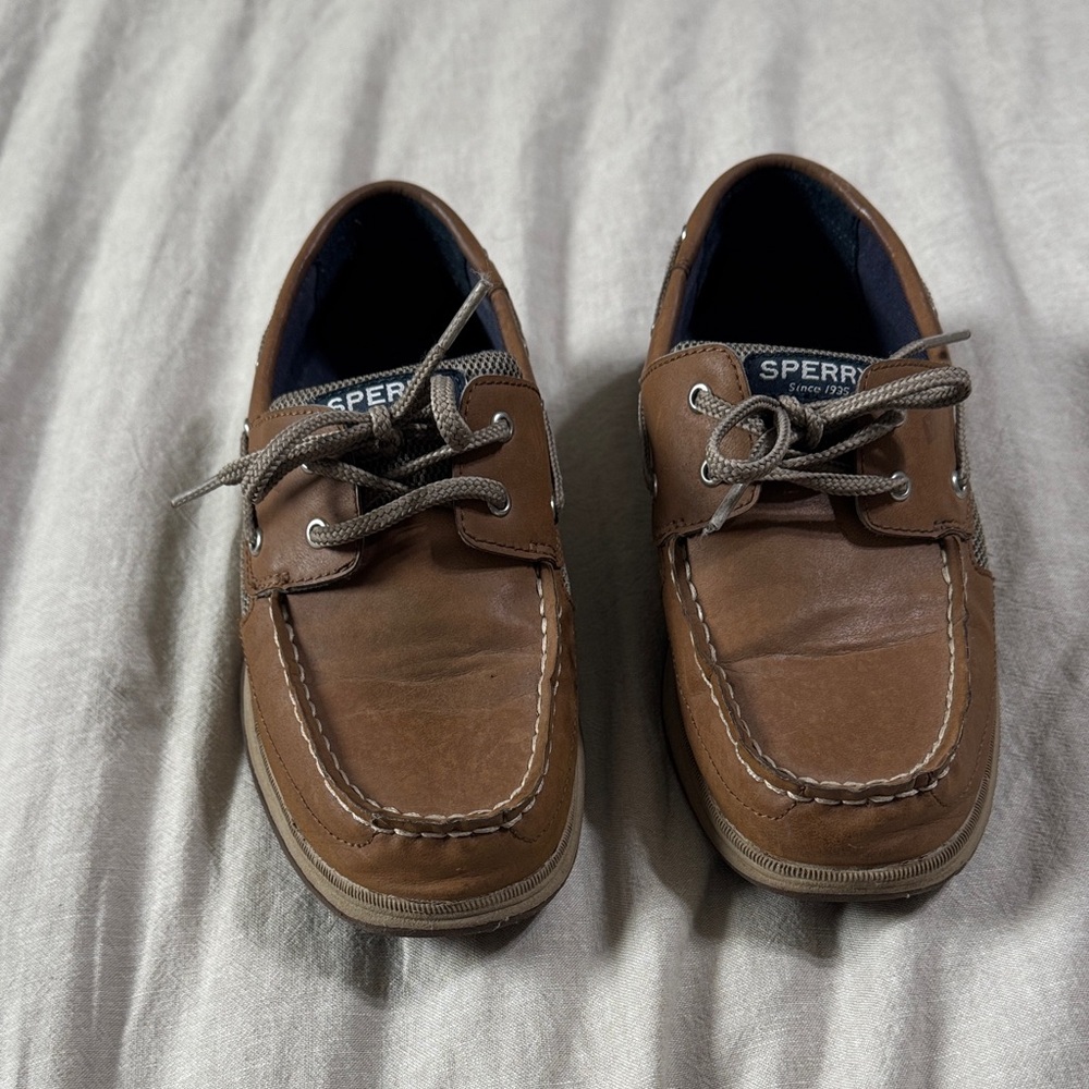 Sperry Boys Tan Leather Boat Shoes